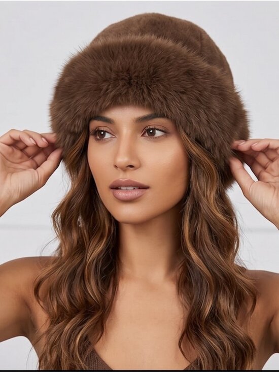By Design Accessories - Brown Faux Fur Winter Bucket Hat